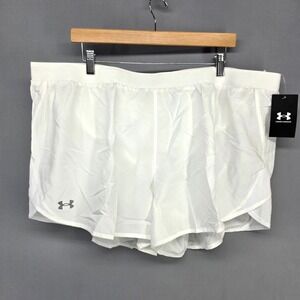 Under Armour Fly By 2.0 Shorts Womens 3XL White HeatGear Running 1350196